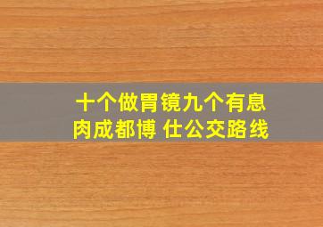 十个做胃镜九个有息肉成都博 仕公交路线